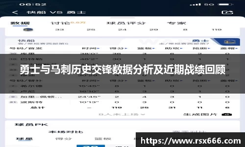 勇士与马刺历史交锋数据分析及近期战绩回顾